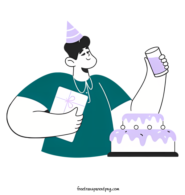 Free Birthday Birthday Birthday Cake Man For Birthday Clipart Transparent Background