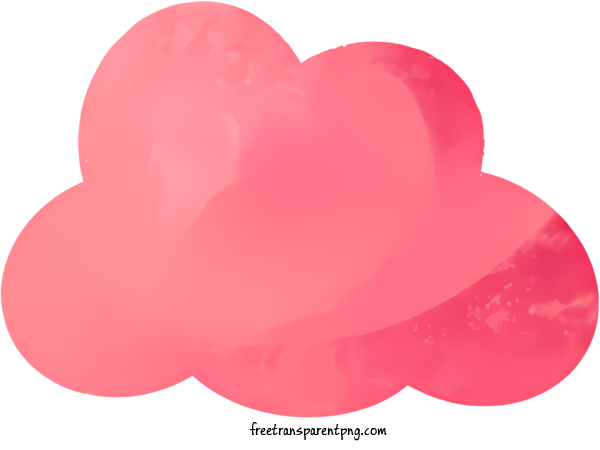 Free Cloud Cloud Red Heart For Cloud Clipart Transparent Background