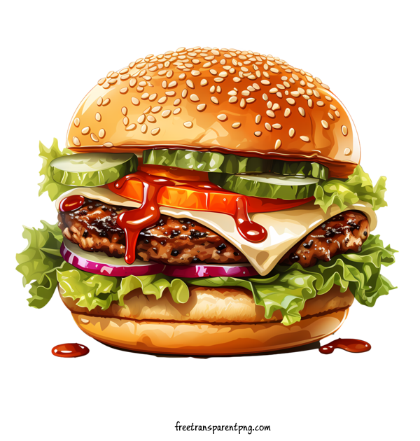 Free American Burger American Burger Bread Meat For American Burger Clipart Transparent Background