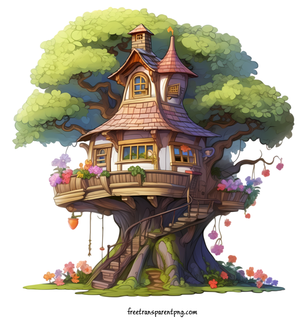 Free Tree House Tree House Hollow Tree House Whimsical For Tree House Clipart Transparent Background