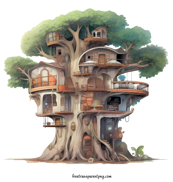Free Tree House Tree House House Tree House For Tree House Clipart Transparent Background