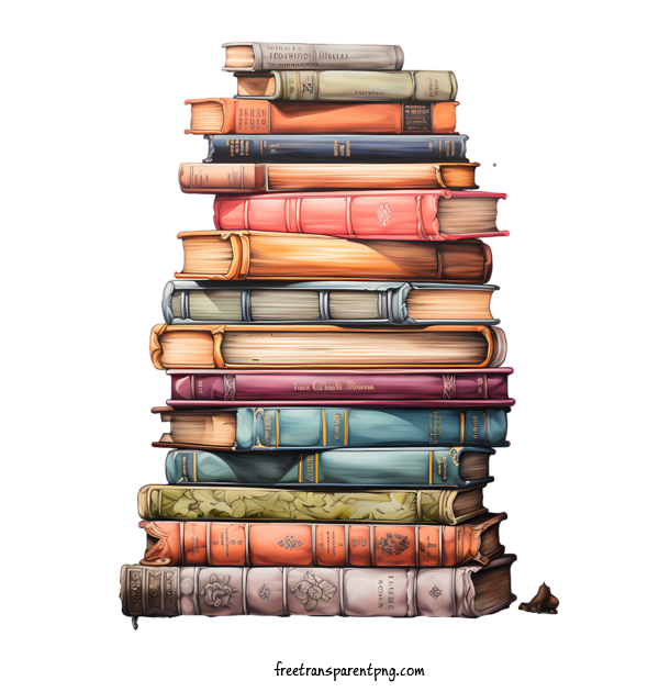 Free Stack Of Books Stack Of Books Book Pile For Stack Of Books Clipart Transparent Background