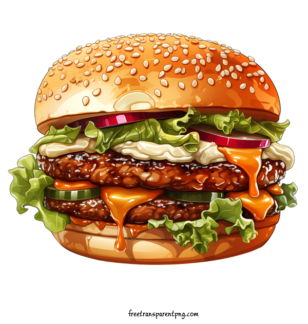 Free American Burger American Burger Cheeseburger Hamburger For American Burger Clipart Transparent Background