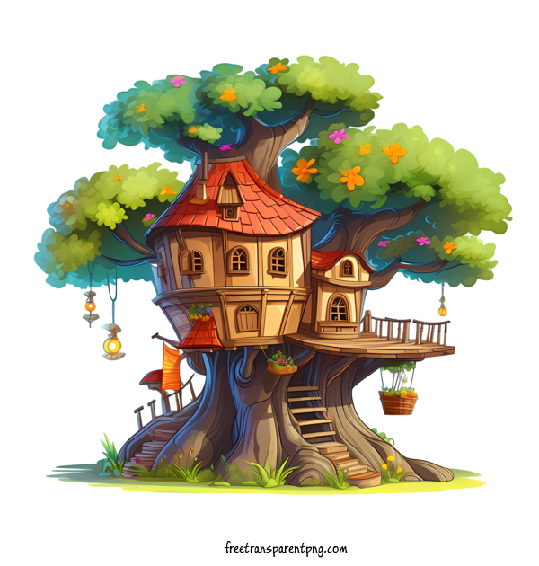 Free Tree House Tree House Fairytale Fantasy For Tree House Clipart Transparent Background