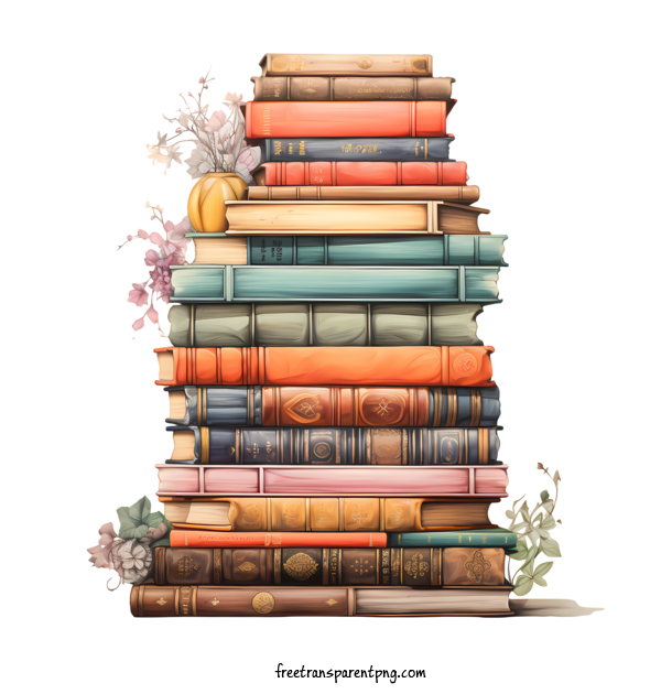 Free Stack Of Books Stack Of Books Books Pile For Stack Of Books Clipart Transparent Background