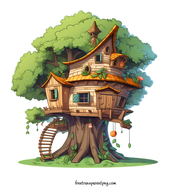 Free Tree House Tree House Tree House Cartoon For Tree House Clipart Transparent Background
