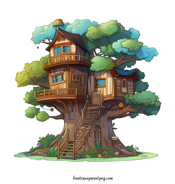 Free Tree House Tree House House Treehouse For Tree House Clipart Transparent Background