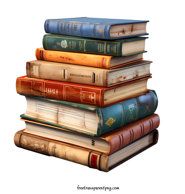 Free Stack Of Books Stack Of Books Book Old For Stack Of Books Clipart Transparent Background
