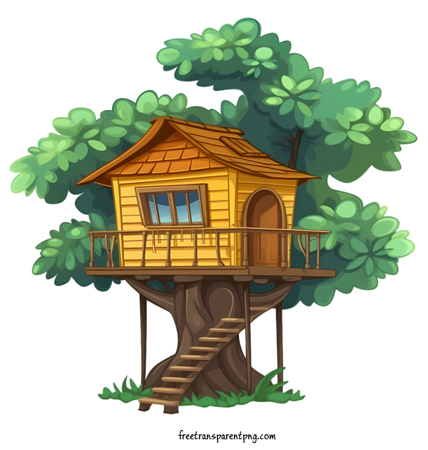 Free Tree House Tree House House Treehouse For Tree House Clipart Transparent Background