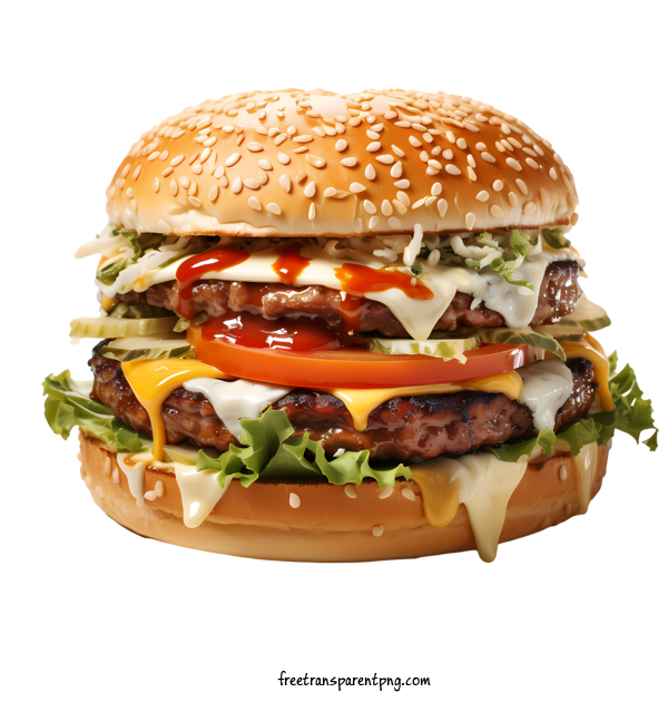Free American Burger American Burger Hamburger Cheeseburger For American Burger Clipart Transparent Background