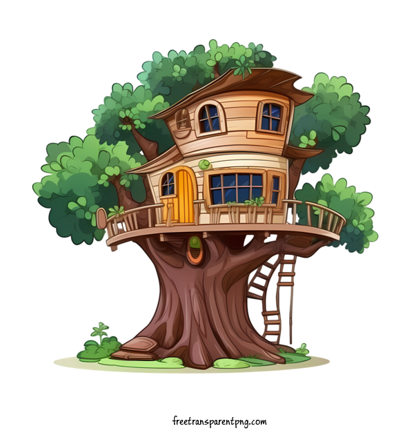 Free Tree House Tree House Tree House Treehouse For Tree House Clipart Transparent Background
