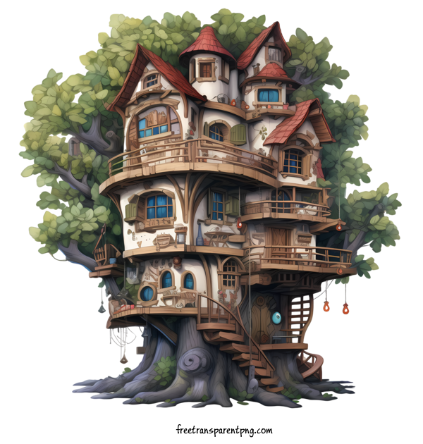 Free Tree House Tree House Tower Wooden For Tree House Clipart Transparent Background
