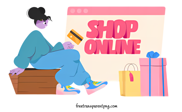 Free Online Shopping Online Shopping Woman Shopping For Online Shopping Clipart Transparent Background