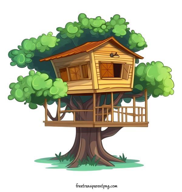 Free Tree House Tree House Treehouse Wood For Tree House Clipart Transparent Background