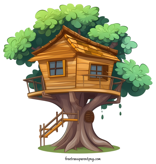 Free Tree House Tree House Tree House Wooden House For Tree House Clipart Transparent Background