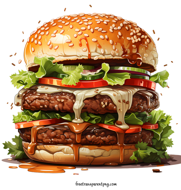 Free American Burger American Burger Burger Hamburger For American Burger Clipart Transparent Background