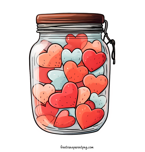 Free Valentine's Day Mason Jar Heart Hearts For Mason Jar Clipart Transparent Background