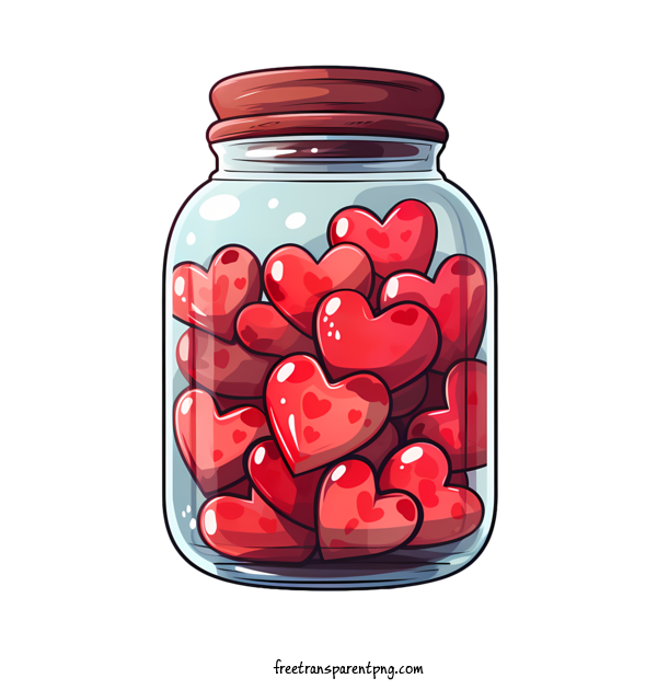 Free Valentine's Day Mason Jar Heart Hearts For Mason Jar Clipart Transparent Background