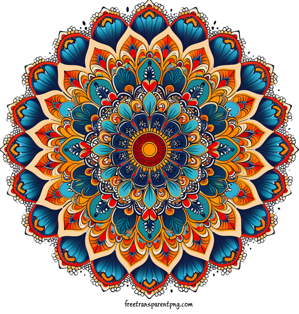 Free Mandala Mandala Floral Colorful For Mandala Clipart Transparent Background