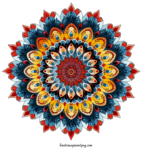 Free Mandala Mandala Flower Colorful For Mandala Clipart Transparent Background