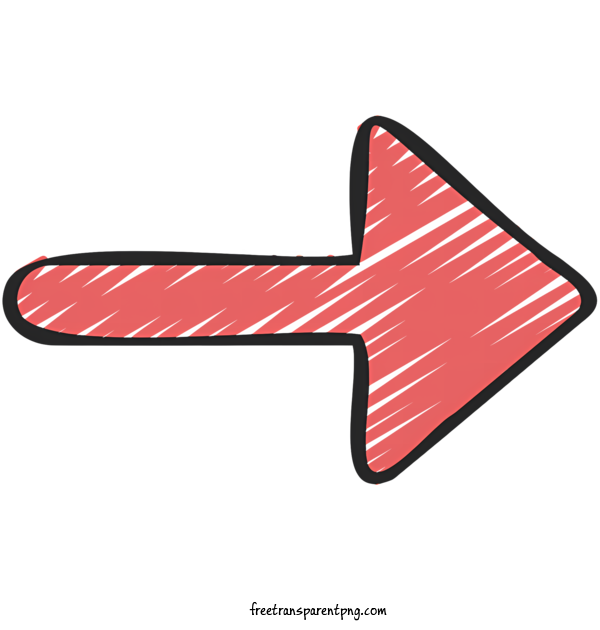 Free Red Arrow Red Arrow Pointing Right Hand Drawn For Red Arrow Clipart Transparent Background