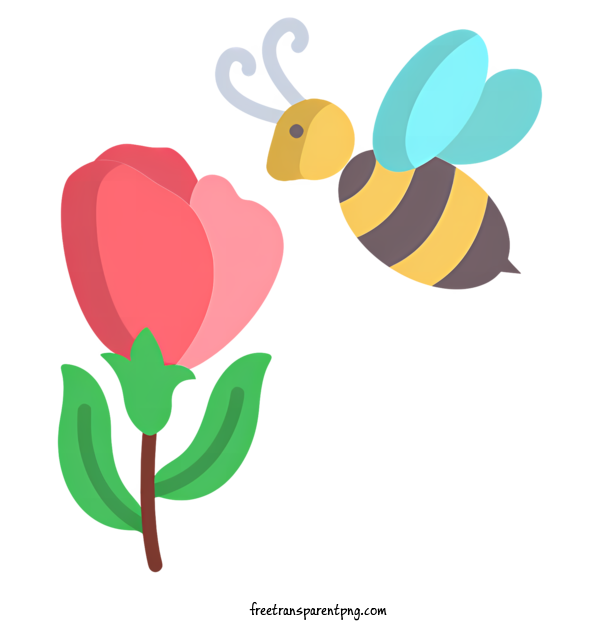 Free Spring Spring Bee Flower For Spring Clipart Transparent Background