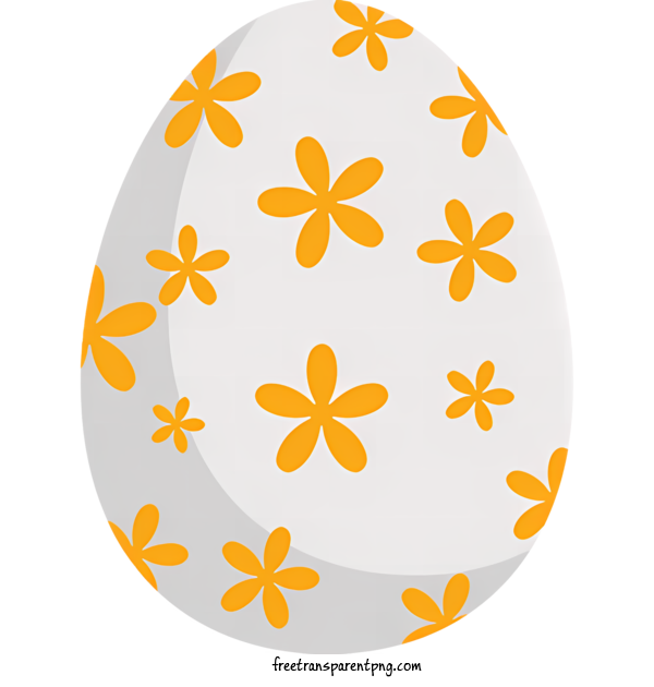 Free Easter Egg Easter Egg Orange Flowers White Egg For Easter Egg Clipart Transparent Background