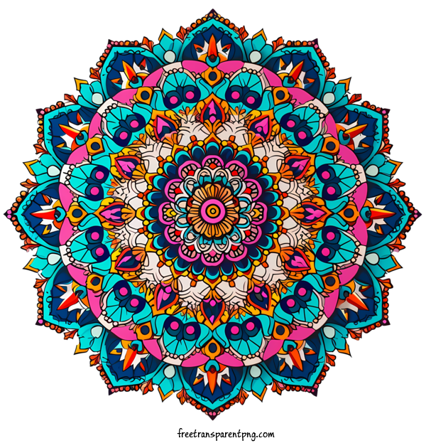 Free Mandala Mandala Ornate Colorful For Mandala Clipart Transparent Background