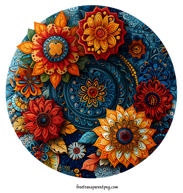 Free Mandala Mandala Blue Flowers For Mandala Clipart Transparent Background