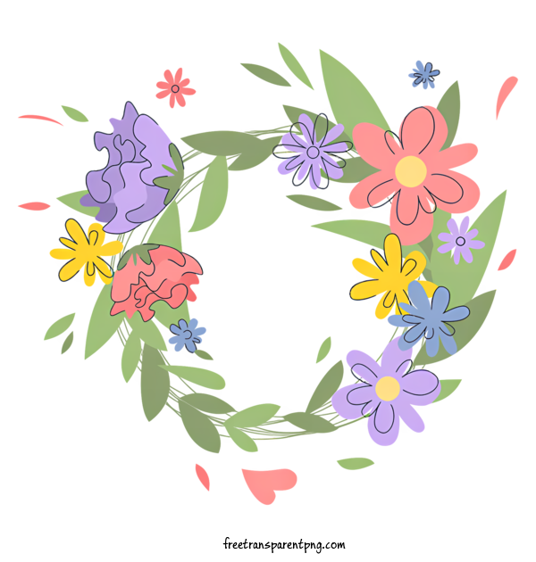 Free Spring Spring Floral Wreath For Spring Clipart Transparent Background